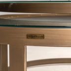 Table basse Bloomville brass shagreen incl. glass tops (Set of 2)