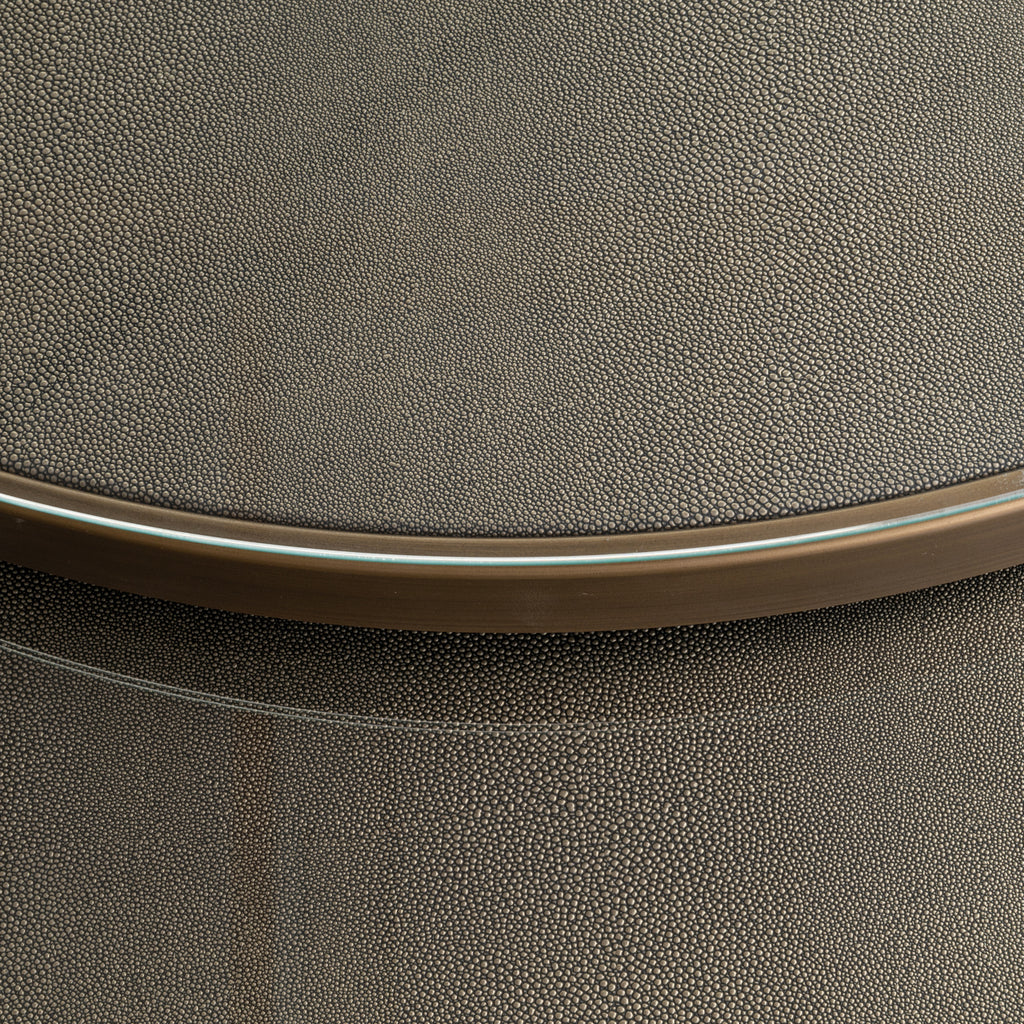 Table basse Bloomville brass shagreen incl. glass tops (Set of 2)