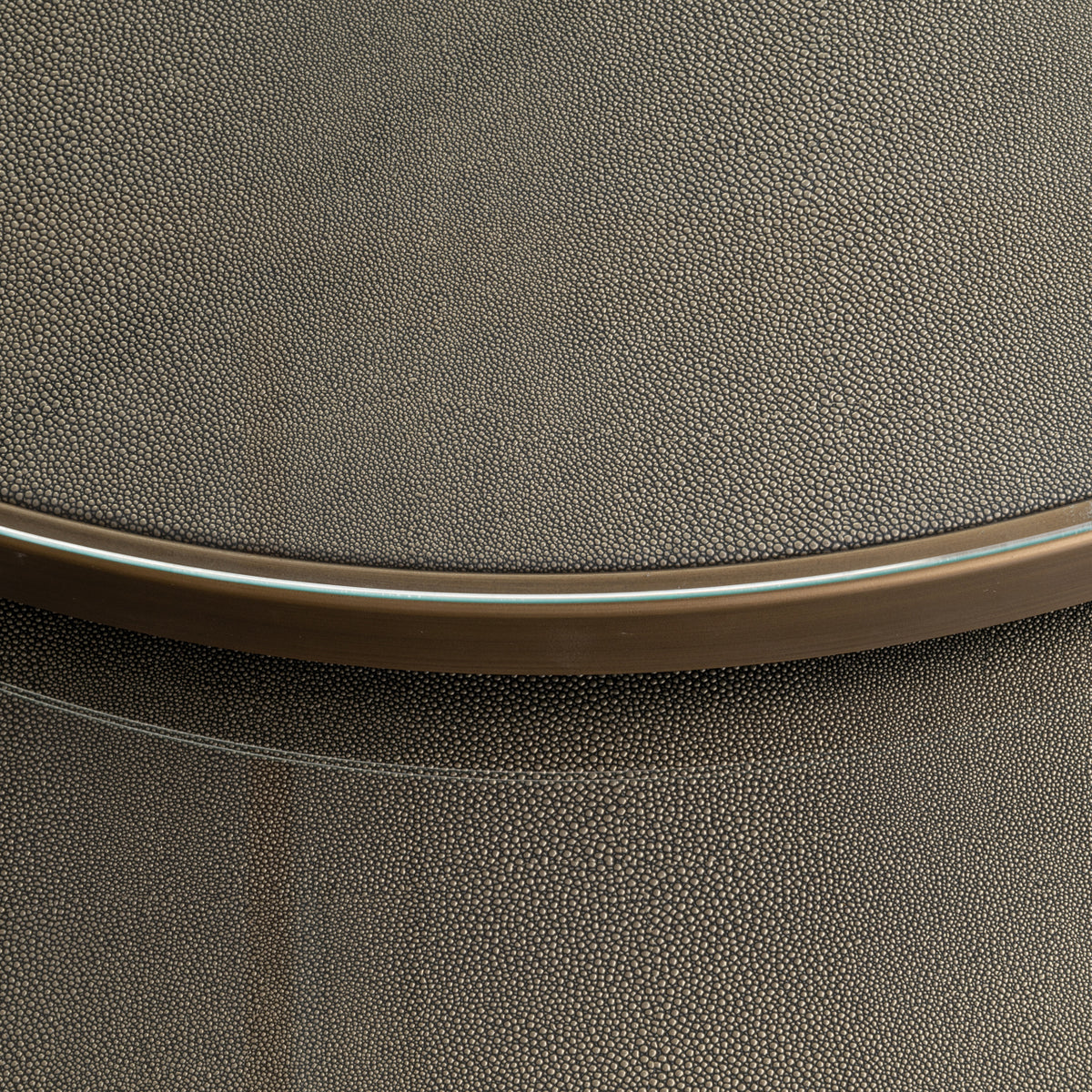 Table basse Bloomville brass shagreen incl. glass tops (Set of 2)