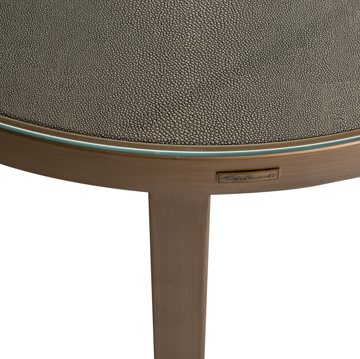 Table basse Bloomville brass shagreen incl. glass tops (Set of 2)