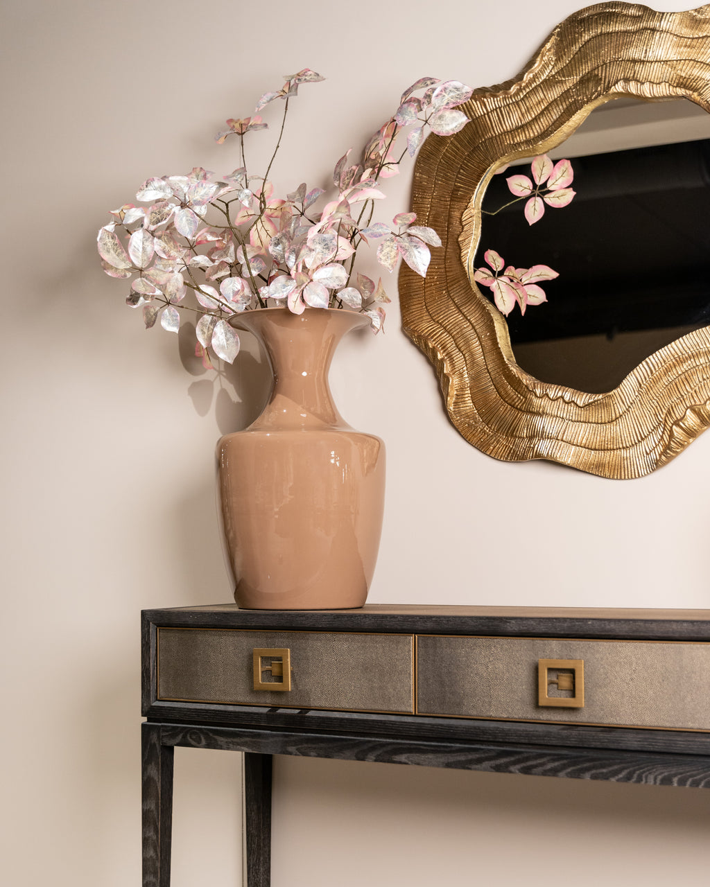 Console Bloomville brass shagreen