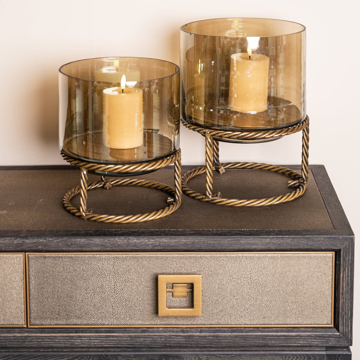 Console Bloomville brass shagreen