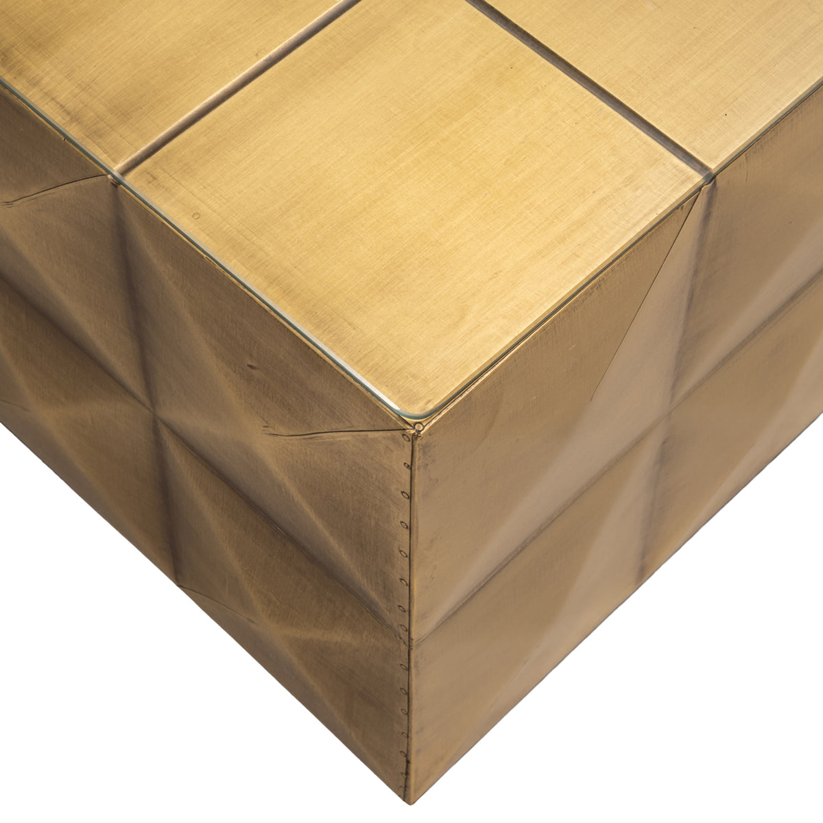 Table basse Collada brushed gold incl. glass top