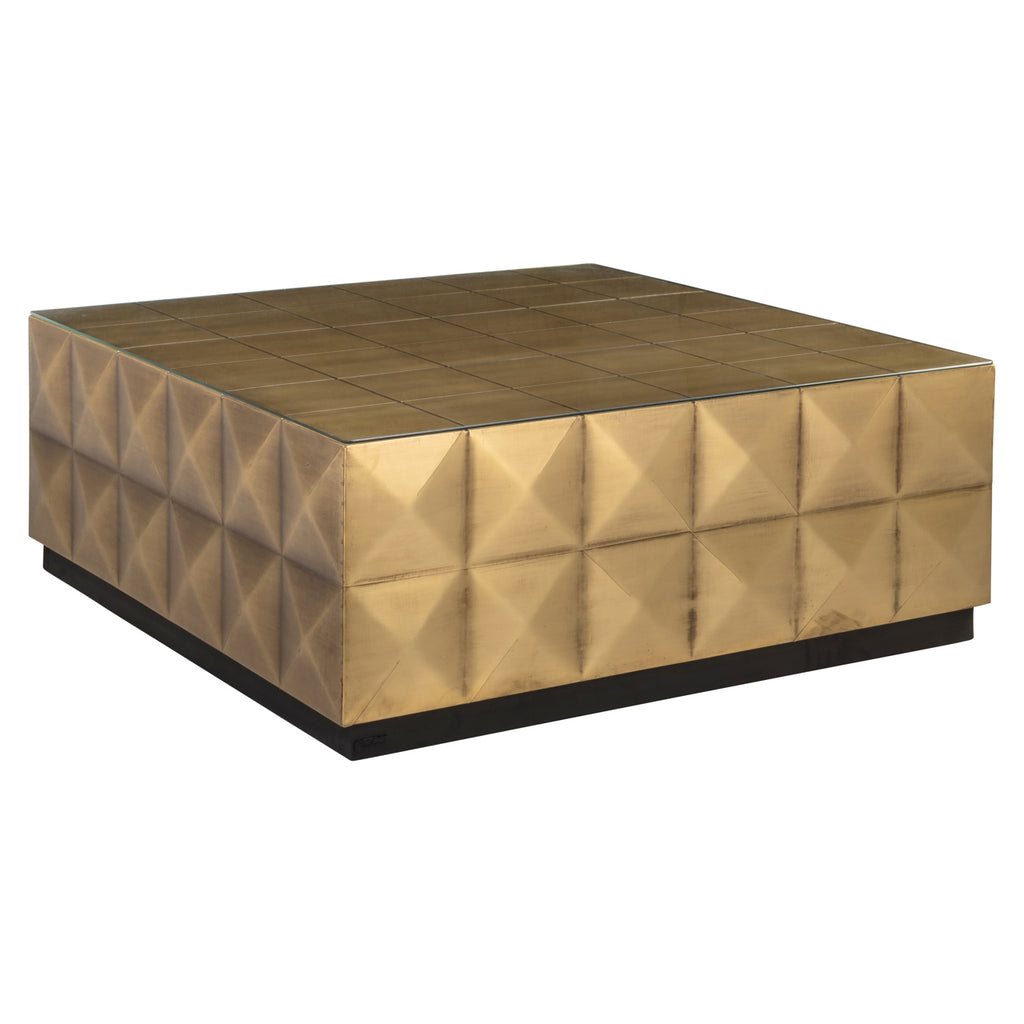 Table basse Collada brushed gold incl. glass top