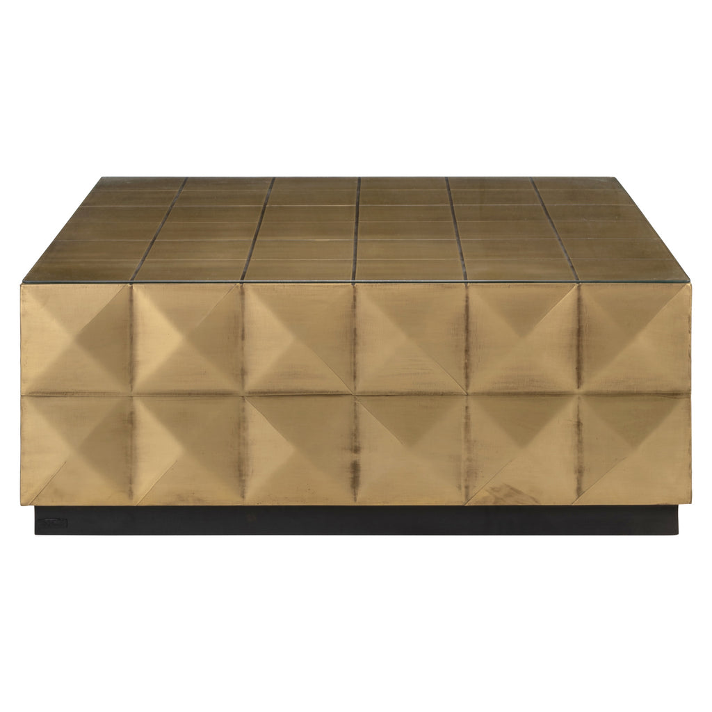 Table basse Collada brushed gold incl. glass top