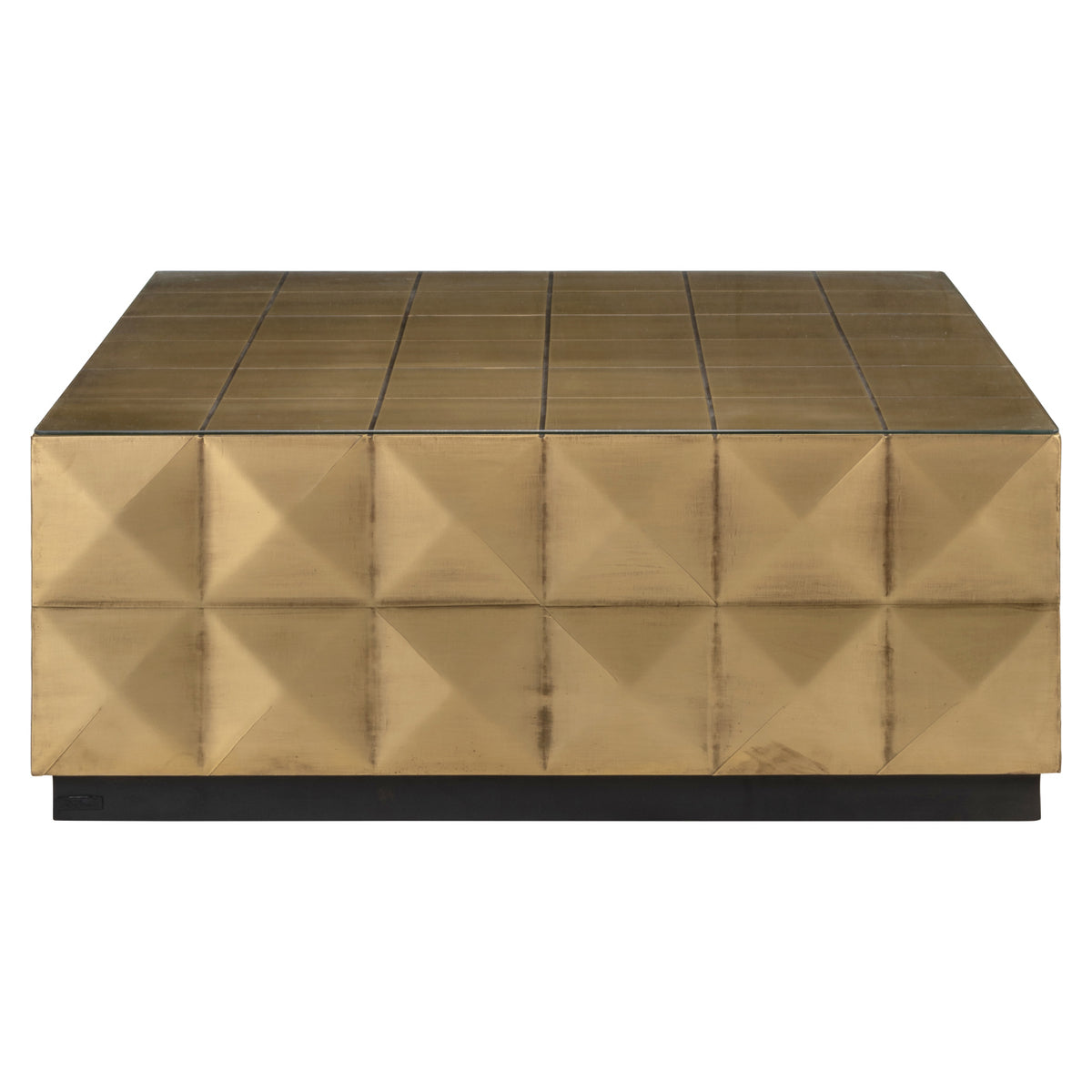 Table basse Collada brushed gold incl. glass top