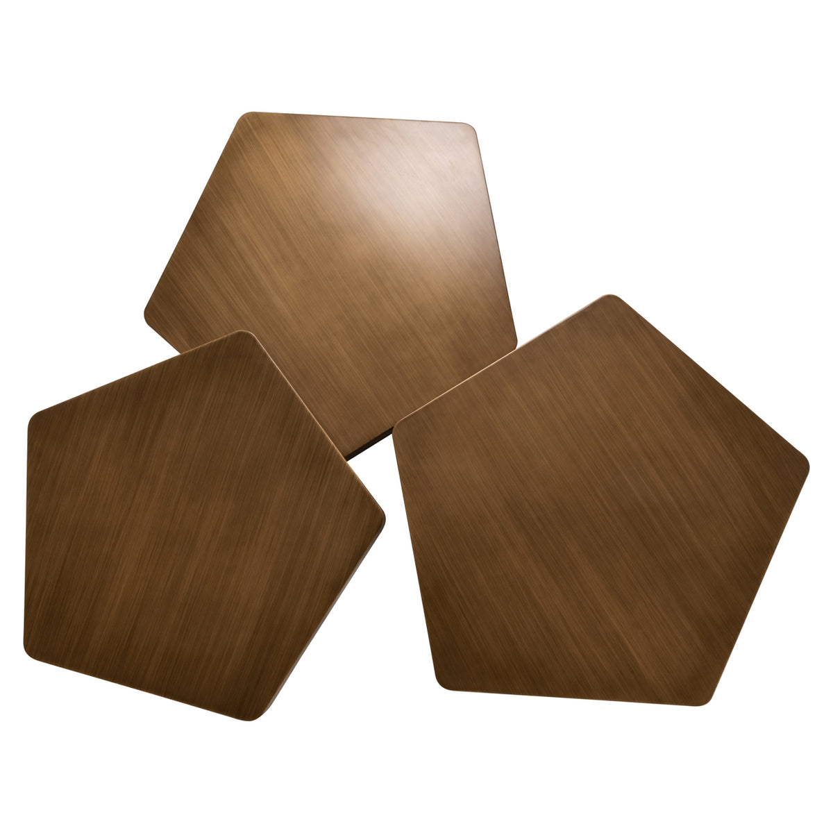 Table basse Hexa brushed gold (Set of 3)
