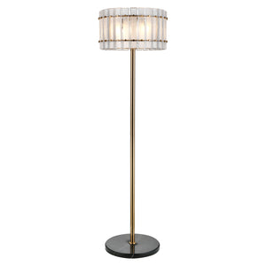 Lampe sur pied Feline brass antique