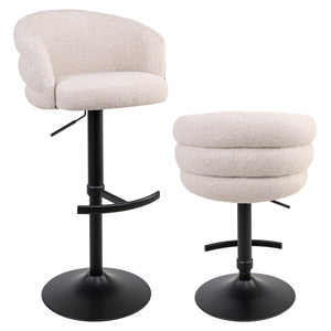 Tabouret de bar Nikki biscotti swivel fire retardant