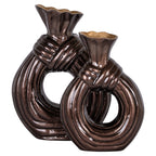Vase Suen dark brown large