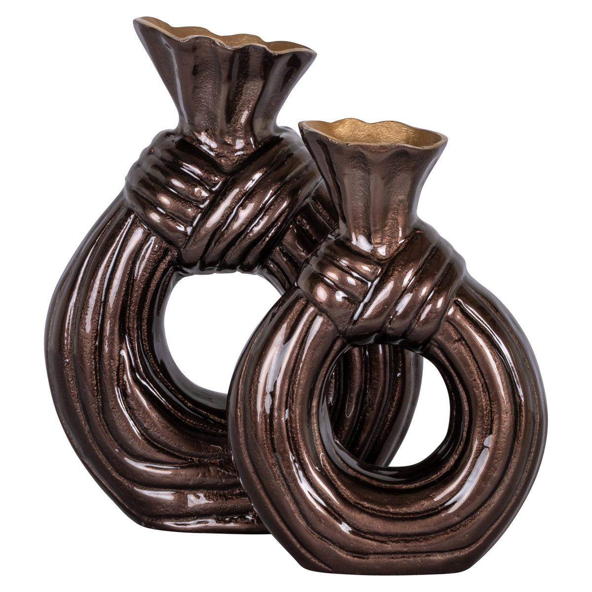 Vase Suen dark brown large