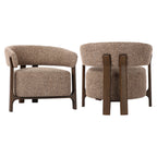 Fauteuil lounge Dalara brown tweed