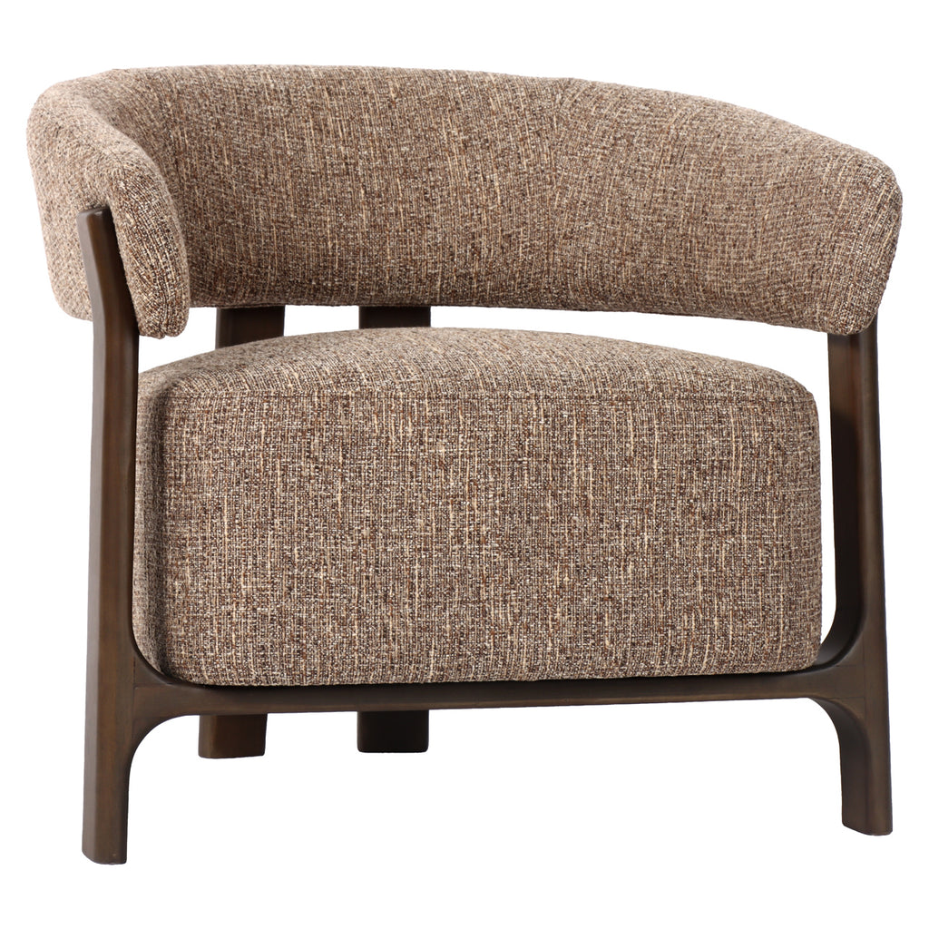 Fauteuil lounge Dalara brown tweed