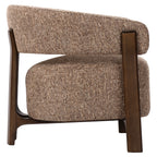 Fauteuil lounge Dalara brown tweed