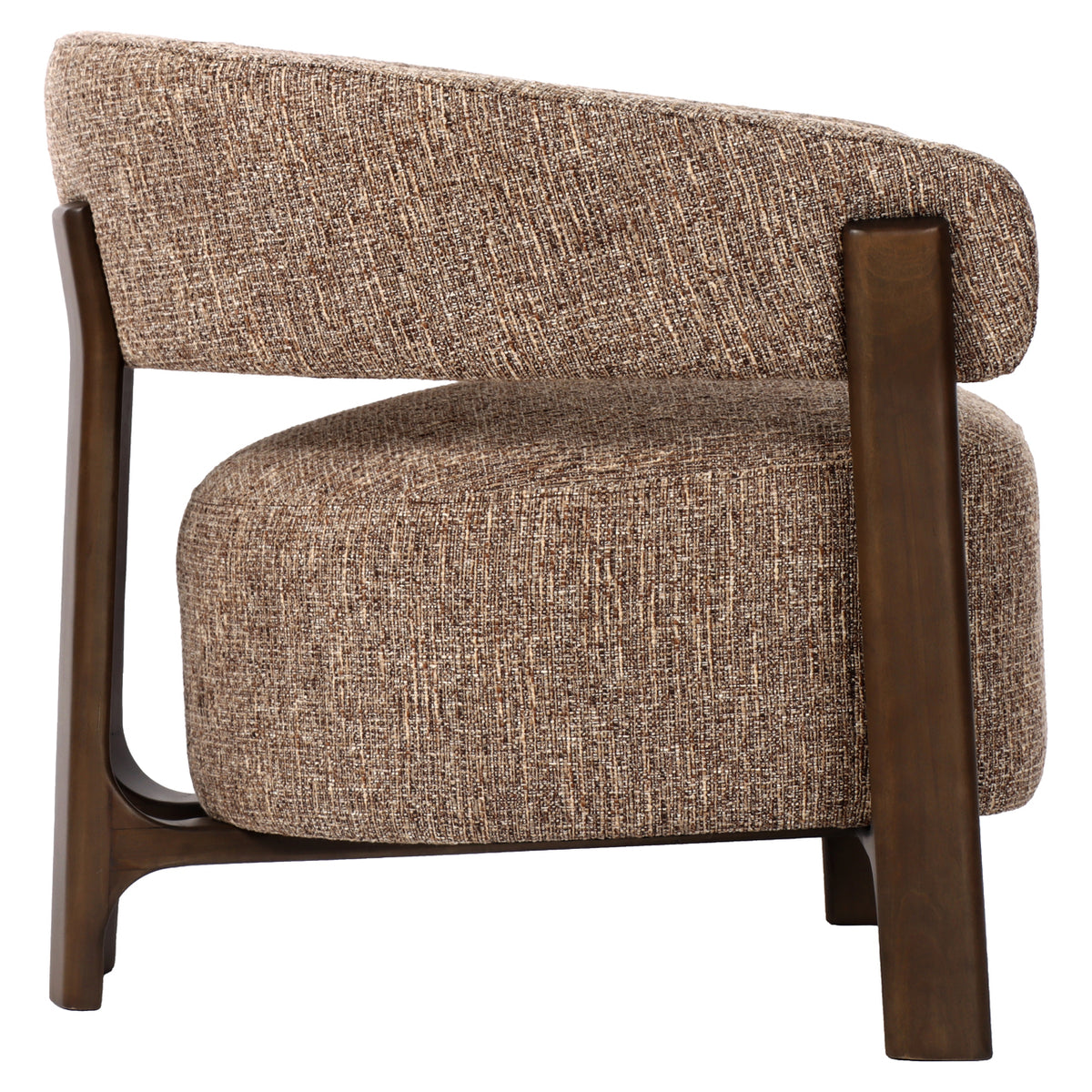 Fauteuil lounge Dalara brown tweed