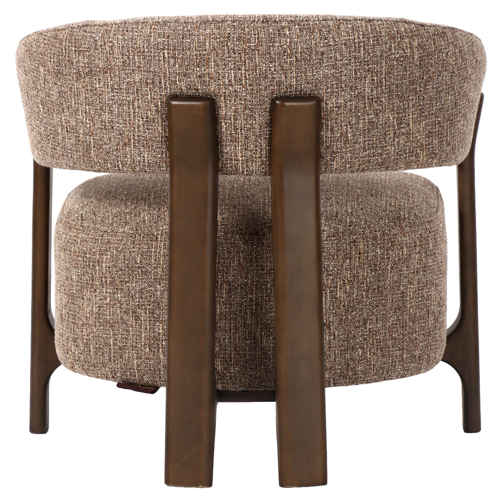 Fauteuil lounge Dalara brown tweed