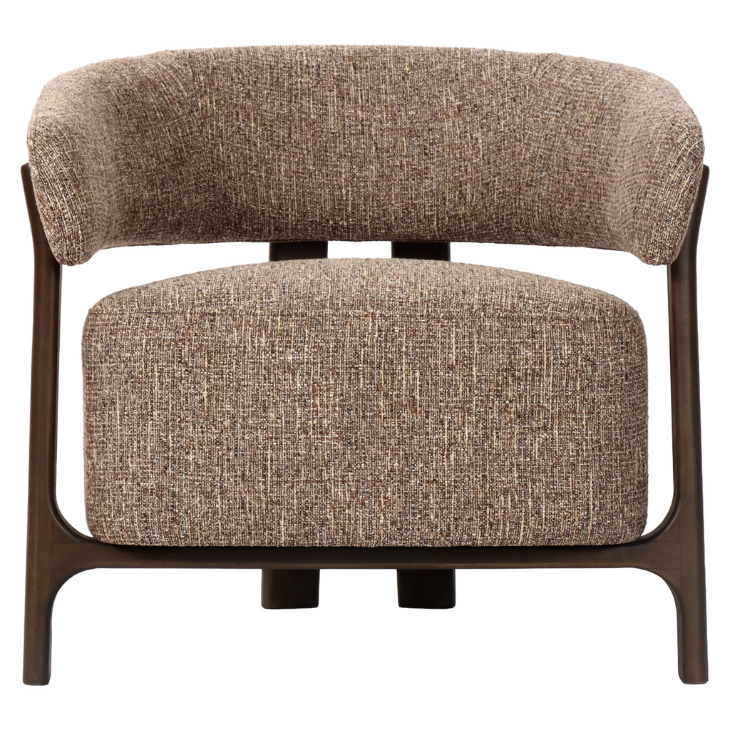 Fauteuil lounge Dalara brown tweed