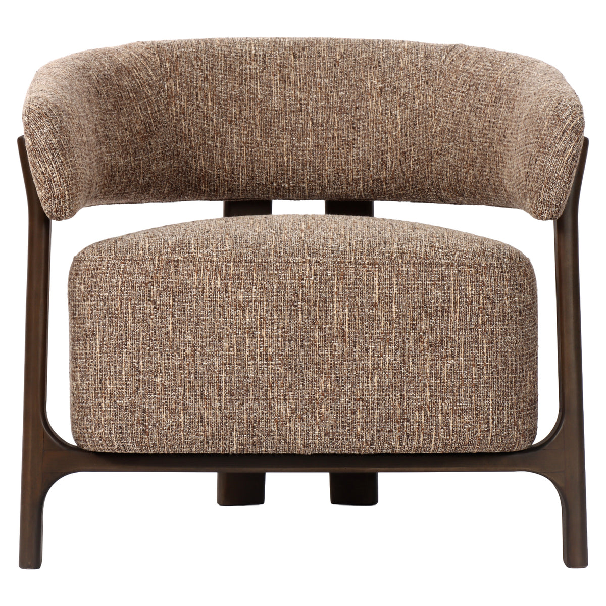 Fauteuil lounge Dalara brown tweed