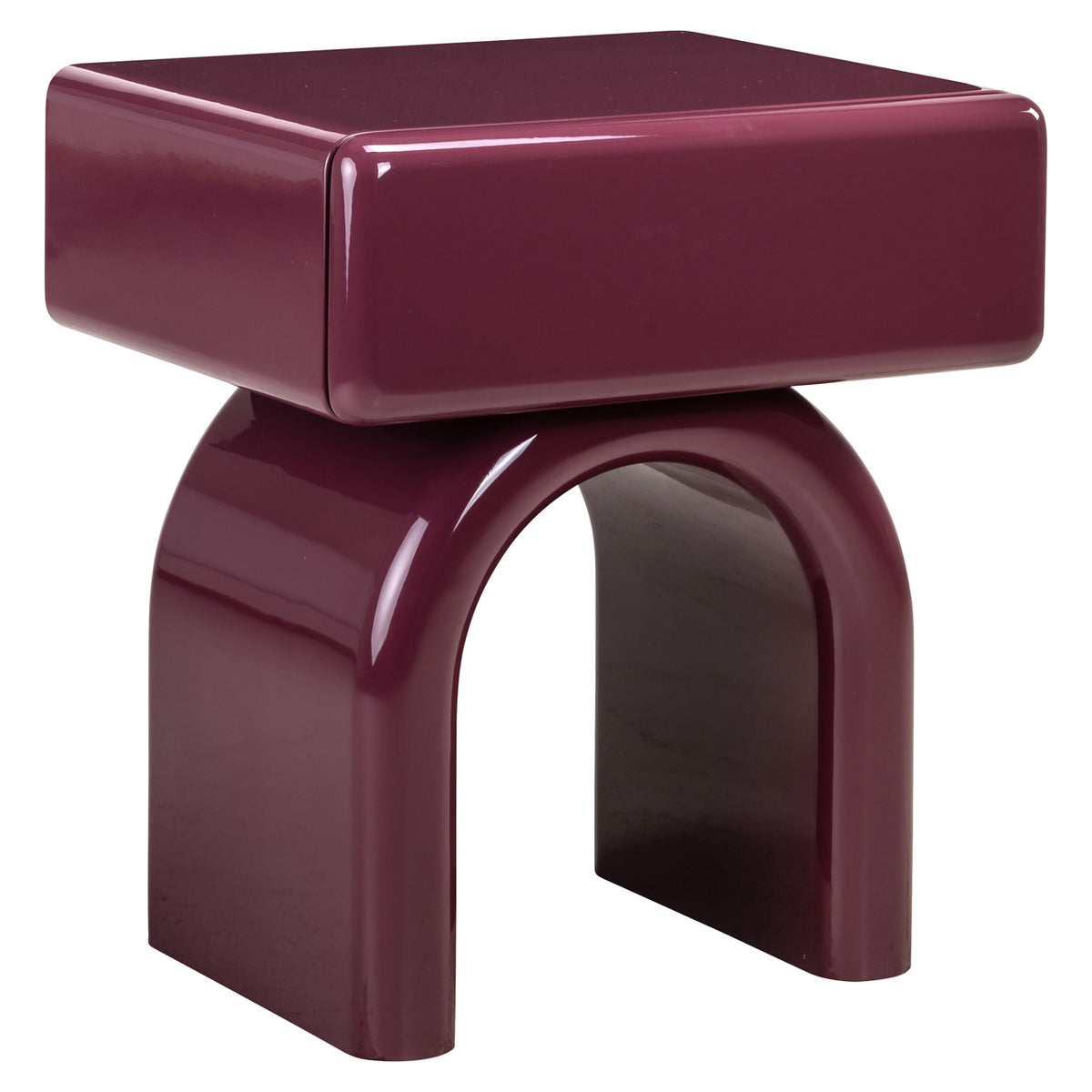 Table de chevet Bennet burgundy 1-drawer