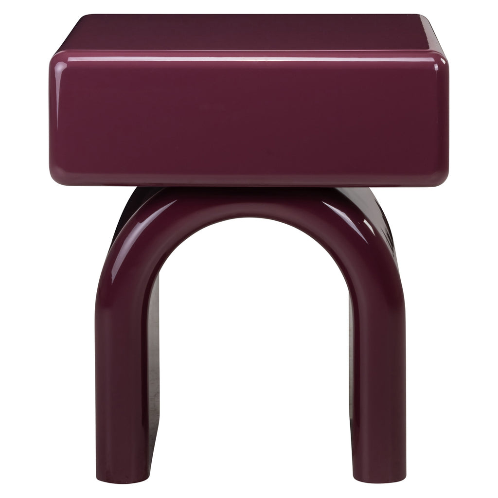 Table de chevet Bennet burgundy 1-drawer
