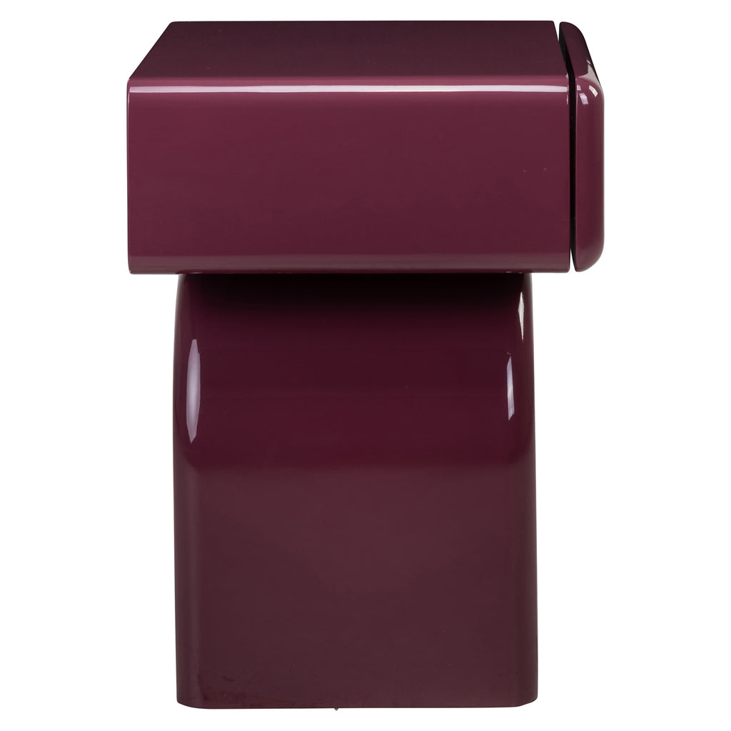 Table de chevet Bennet burgundy 1-drawer