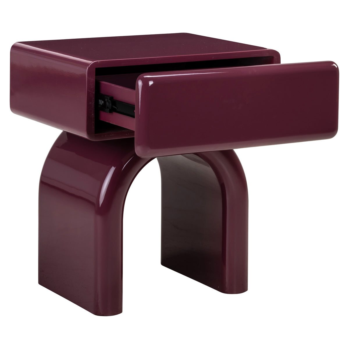 Table de chevet Bennet burgundy 1-drawer