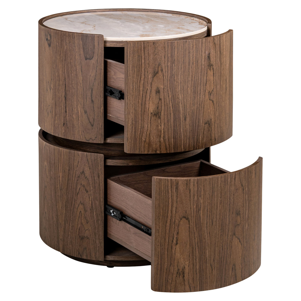 Table de chevet Ellery brown 2-drawers