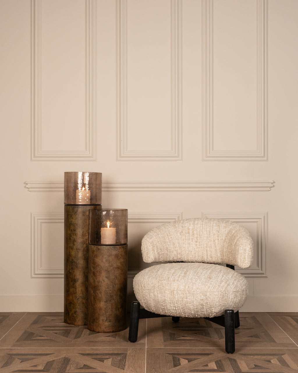 Fauteuil lounge Ornella beige angora