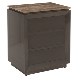 Table de chevet Russo ash brown 3-drawers