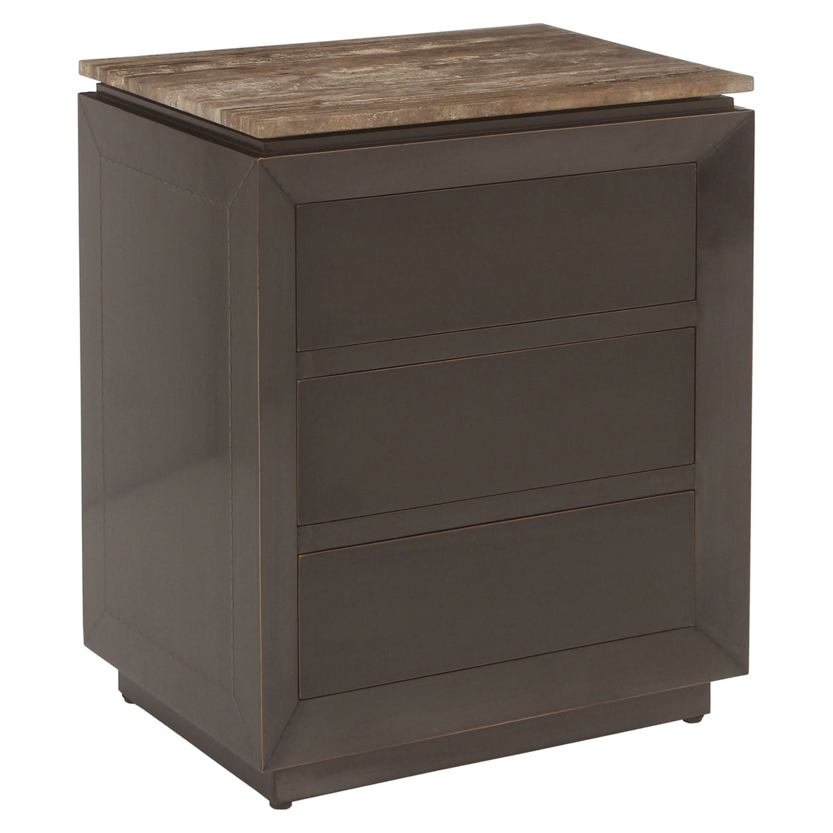 Table de chevet Russo ash brown 3-drawers
