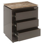 Table de chevet Russo ash brown 3-drawers