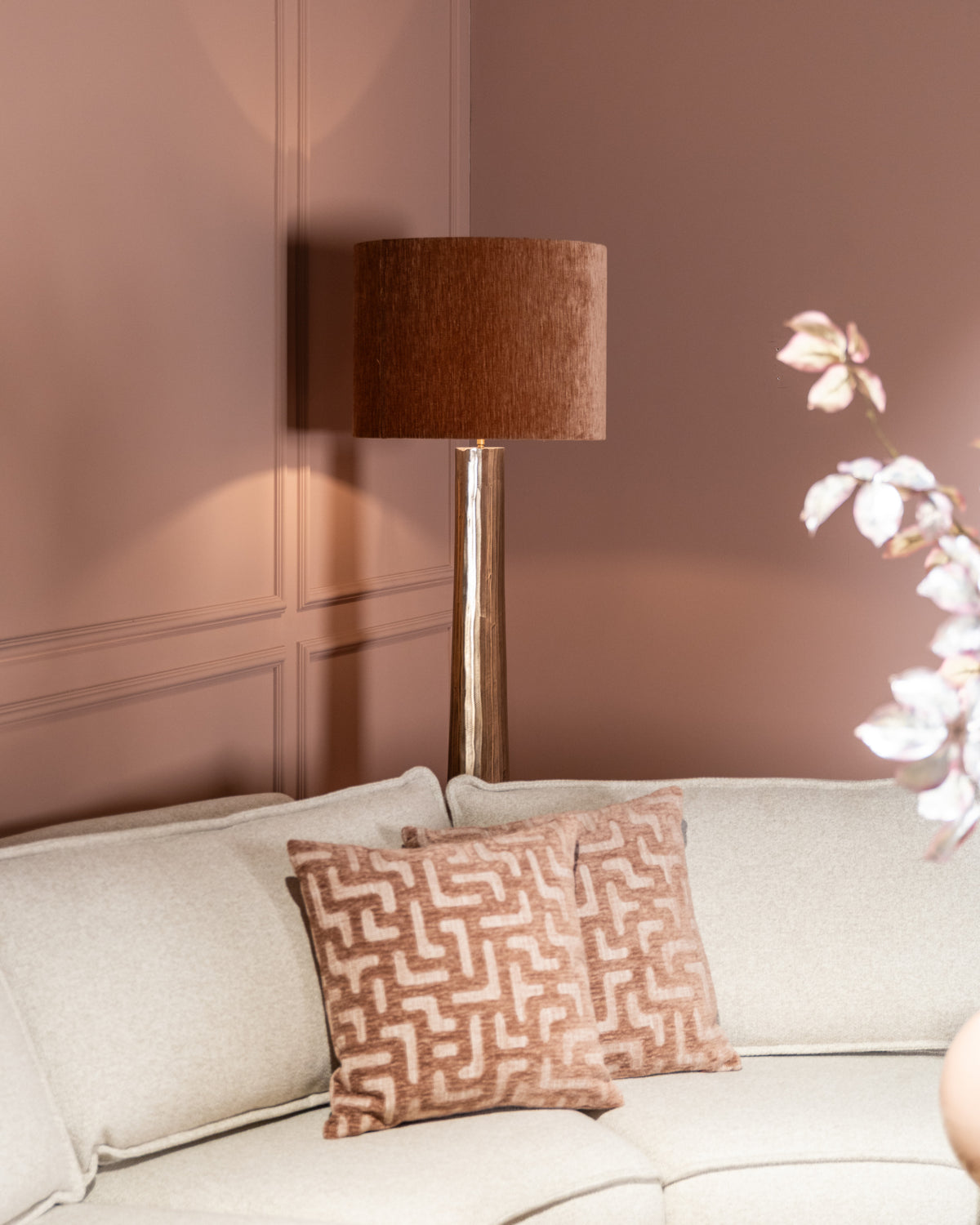 Lampe sur pied Velune brass antique