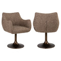 Chaise de salle à manger Aldo brown tweed swivel