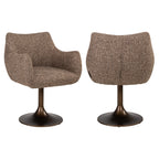 Chaise de salle à manger Aldo brown tweed swivel