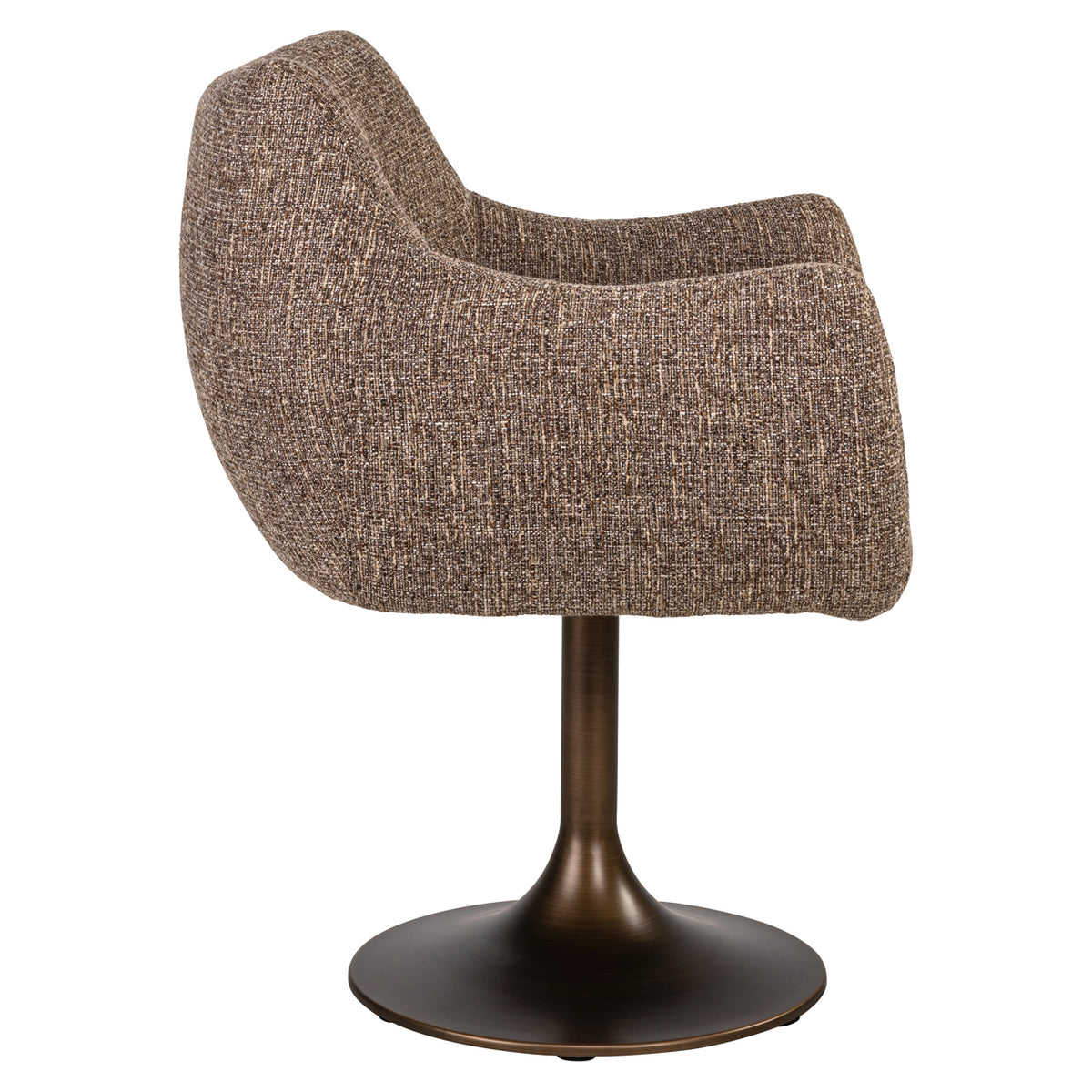 Chaise de salle à manger Aldo brown tweed swivel