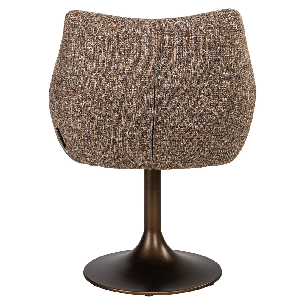 Chaise de salle à manger Aldo brown tweed swivel