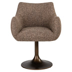 Chaise de salle à manger Aldo brown tweed swivel