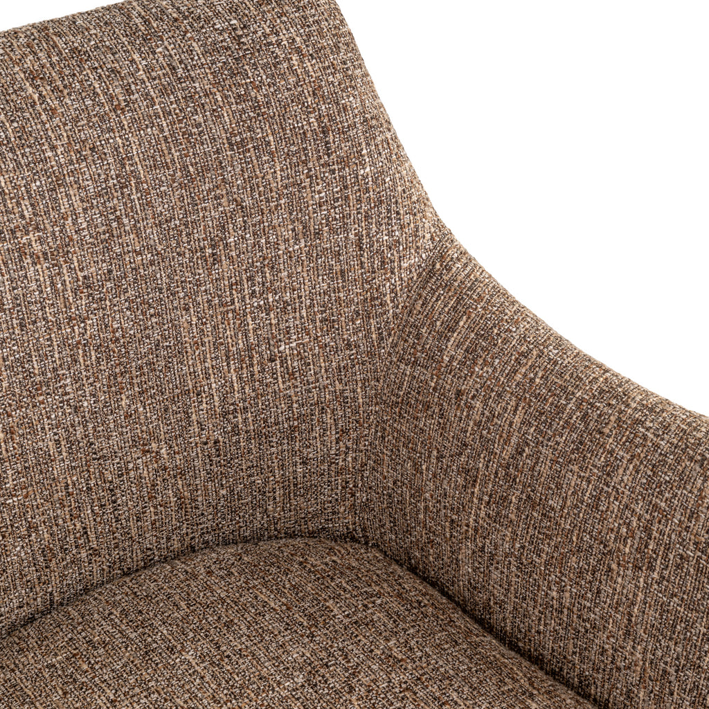 Chaise de salle à manger Aldo brown tweed swivel