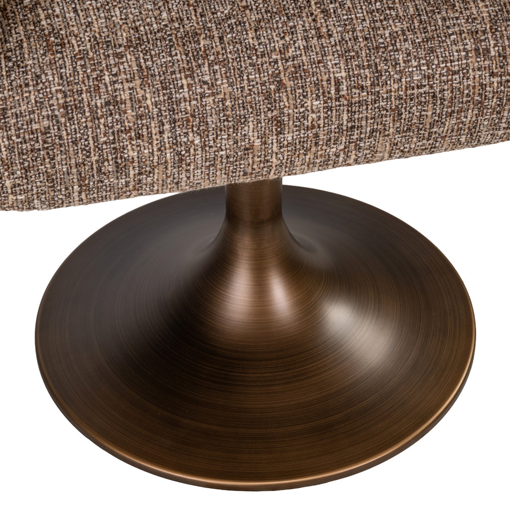Chaise de salle à manger Aldo brown tweed swivel