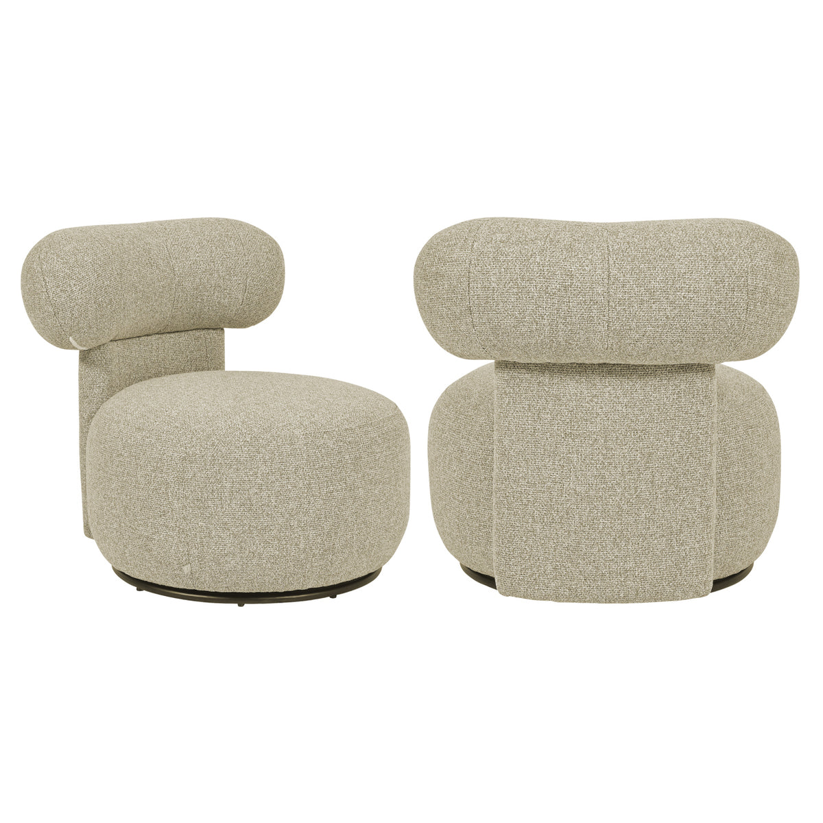 Fauteuil lounge Kaya cayenne brown swivel