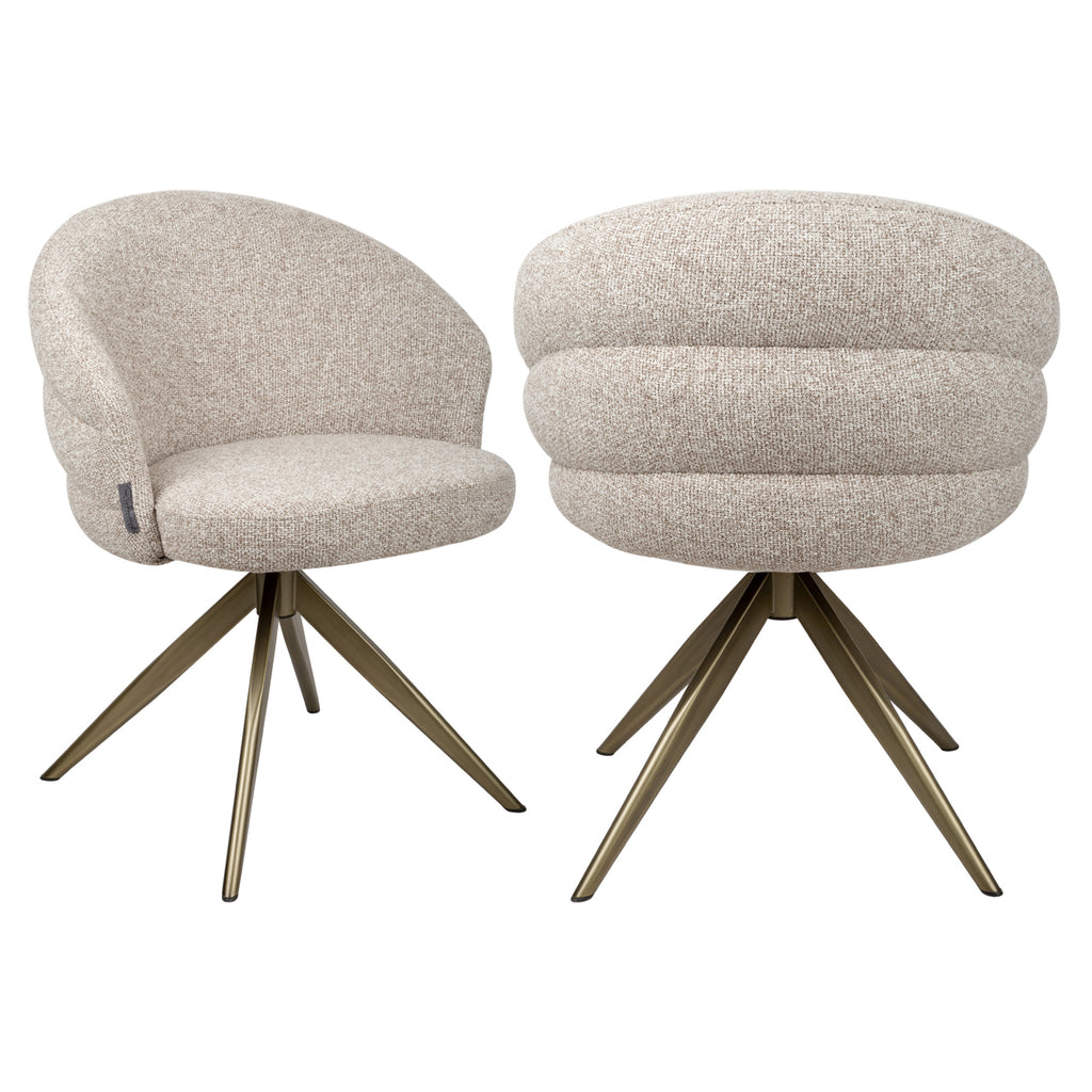 Chaise de salle à manger Zendaya cayenne brown swivel fire retardant