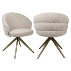 Chaise de salle à manger Zendaya cayenne brown swivel fire retardant