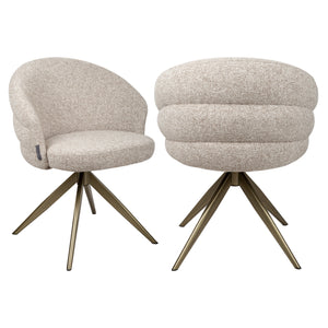 Chaise de salle à manger Zendaya cayenne brown swivel fire retardant