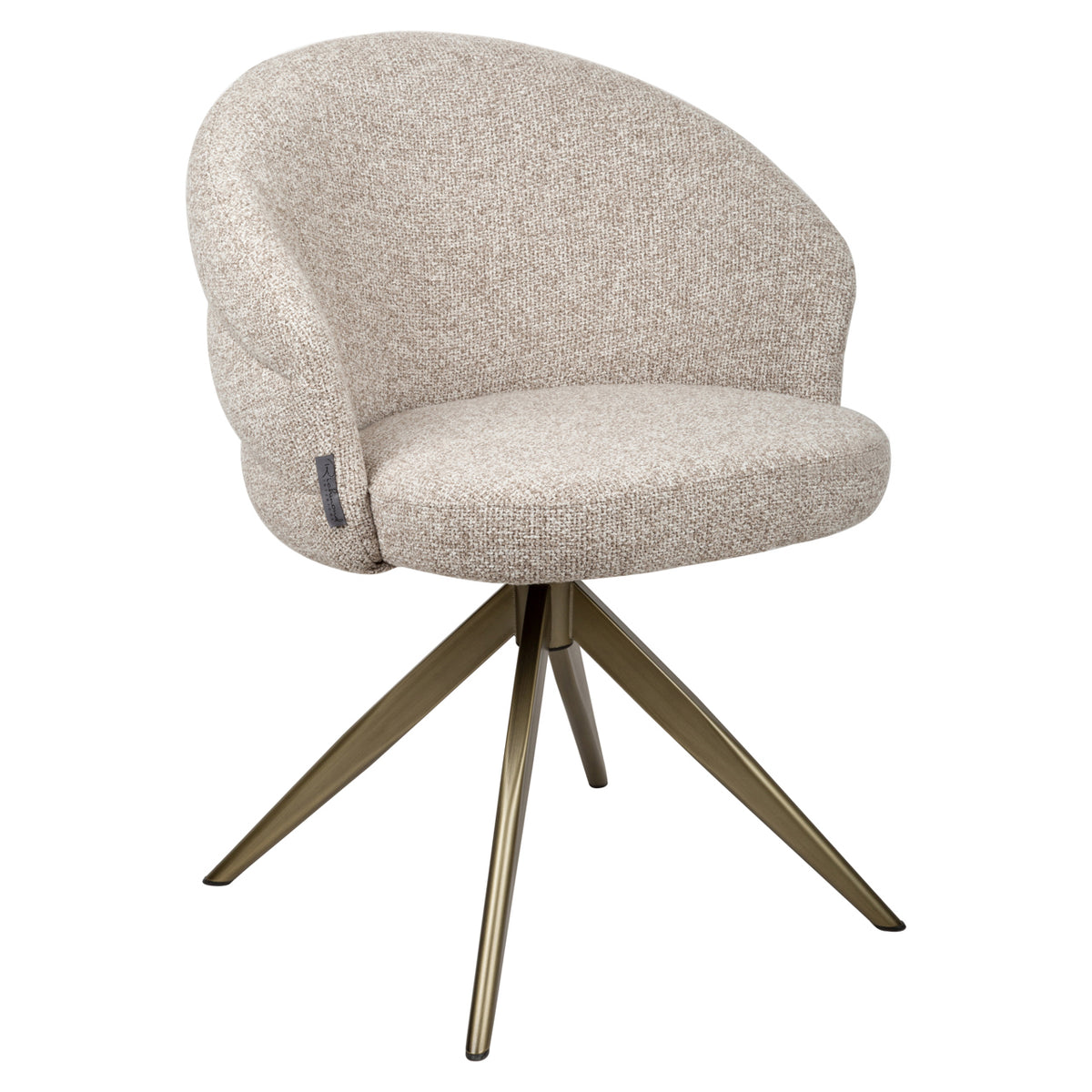 Chaise de salle à manger Zendaya cayenne brown swivel fire retardant