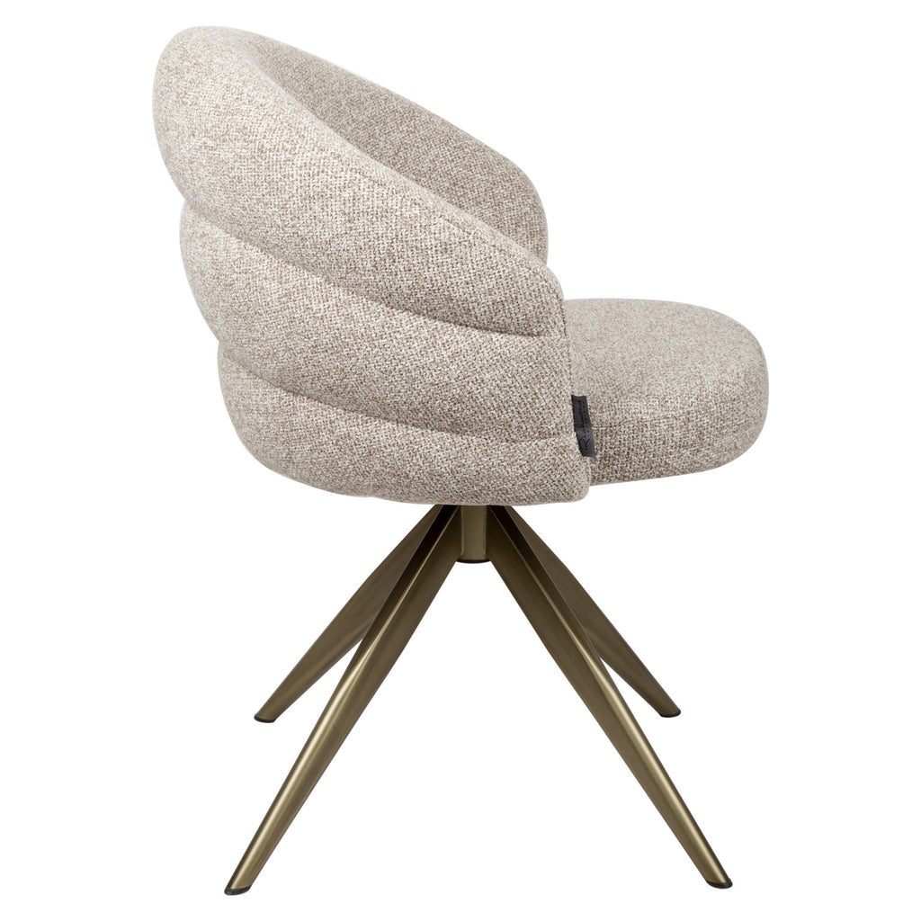 Chaise de salle à manger Zendaya cayenne brown swivel fire retardant