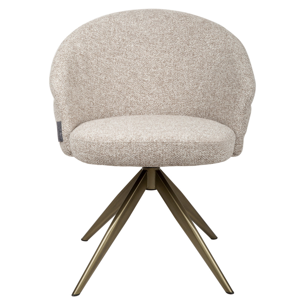 Chaise de salle à manger Zendaya cayenne brown swivel fire retardant