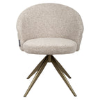 Chaise de salle à manger Zendaya cayenne brown swivel fire retardant