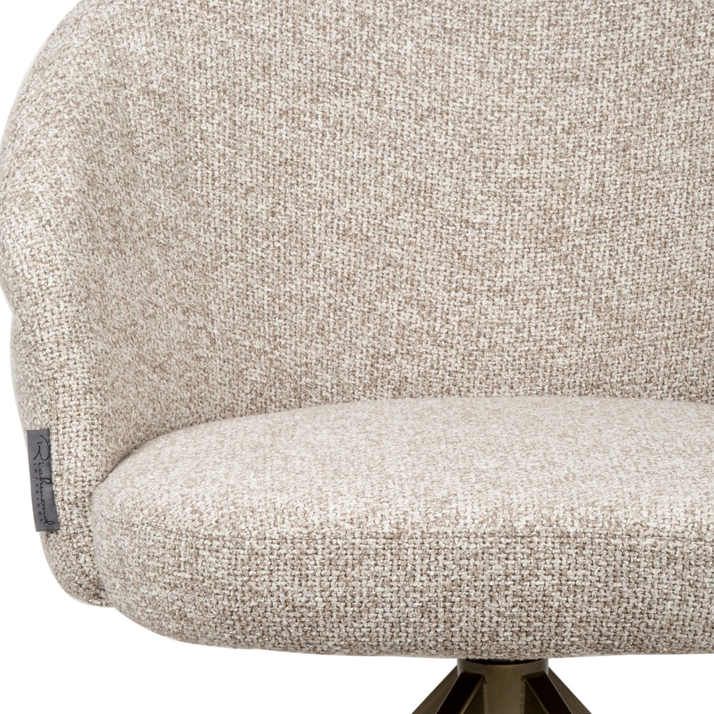 Chaise de salle à manger Zendaya cayenne brown swivel fire retardant