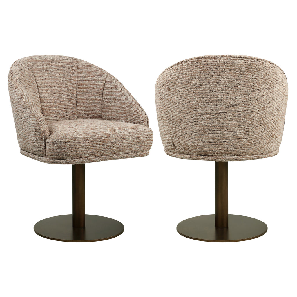 Chaise de salle à manger Beverly mocca linear swivel