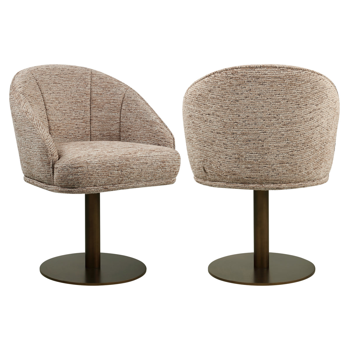 Chaise de salle à manger Beverly mocca linear swivel